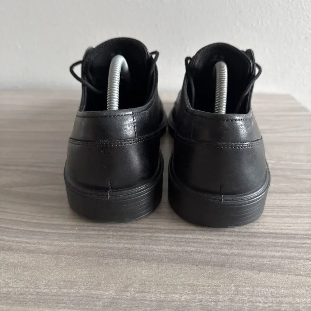 Ecco Austin Men Dress Shoes Black Size 43 US 9 Leather Oxford Square Toe Lace Up